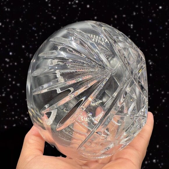 Wedgwood Clear Crystal Glass Rose Bowl Hand Made In England Decorated Marked 4”T - Picture 7 of 11